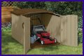 Storage building for a lawn mower